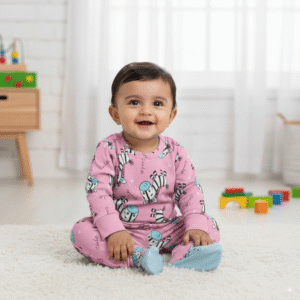 Baby Full Sleeve Cotton Romper – Zebra Print