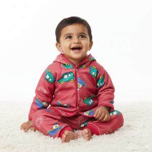 Baby Boy Winter Hoodie & Pajama Set – Car & Boat Print