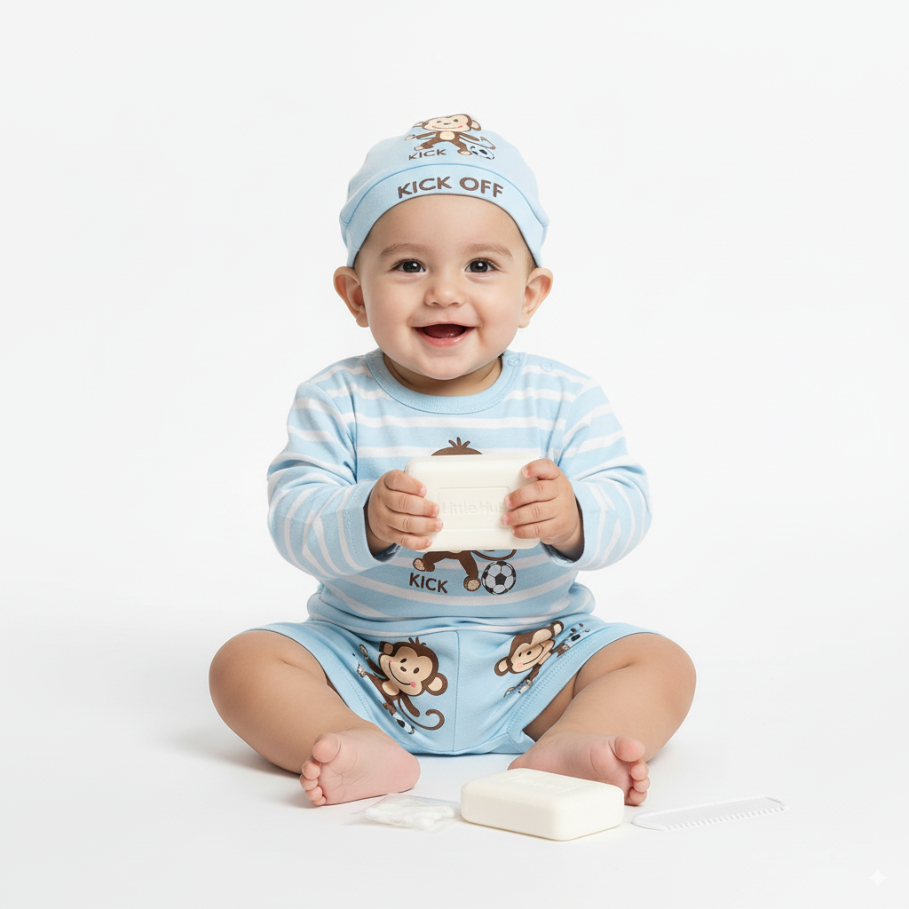 Cute Baby Cotton Dress Set with Cap | Soft Infant Outfit for Boys & Girls (0–12 Months) - Image 5
