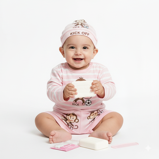Cute Baby Cotton Dress Set with Cap | Soft Infant Outfit for Boys & Girls (0–12 Months) - Image 3