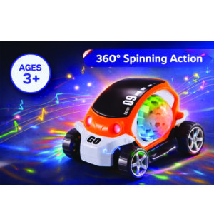 360° Spinning Musical Car Toy with LED Lights | Battery Operated Dancing Car for Kids 3+ Years | Automatic Rotating Toy with Music